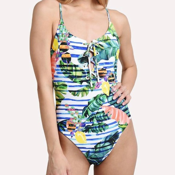Red Carter Shore Club Juliette Maillot One Piece Swim Size L - Picture 1 of 8